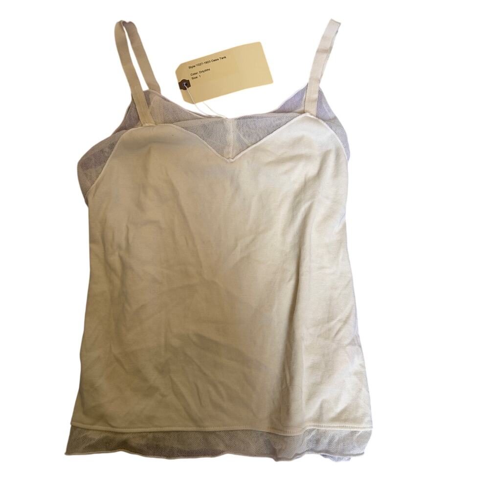Raquel Allegra Cream Mesh-Trim Tank
